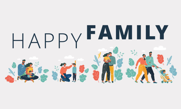 各种各样的现代家庭有孩子图片下载