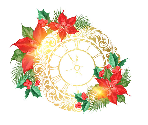 用一品红花装饰的节日标志图片下载