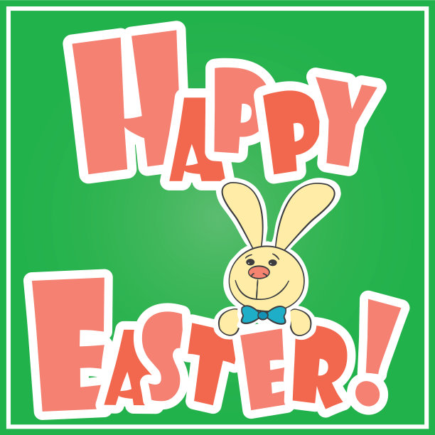 复活节背景有可爱的兔子彩蛋图片下载