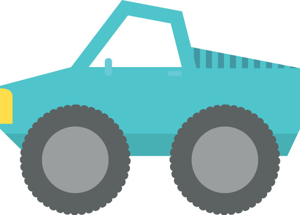 孤立皮卡车图标平坦设计图片下载