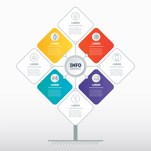 具有4或8个选项的业务表示概念图片下载
