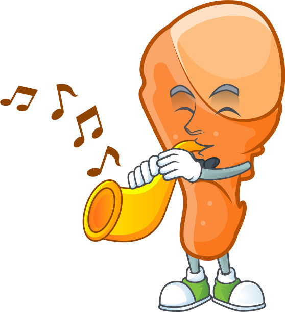 美味的鸡腿，喇叭性格的形状图片下载