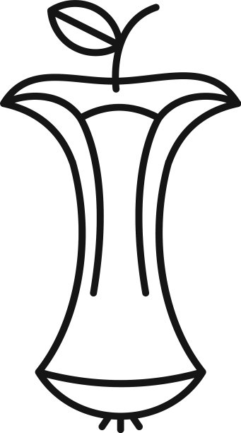 吃苹果图标轮廓风格图片下载