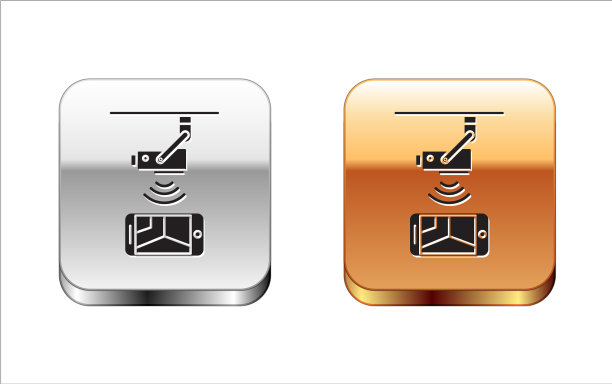 黑色无线控制闭路电视安全摄像头图片下载