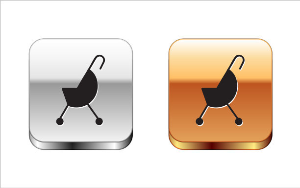 黑色bastroller图标孤立在白色图片下载