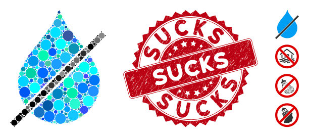 没有水滴图标的拼贴画令人沮丧图片下载