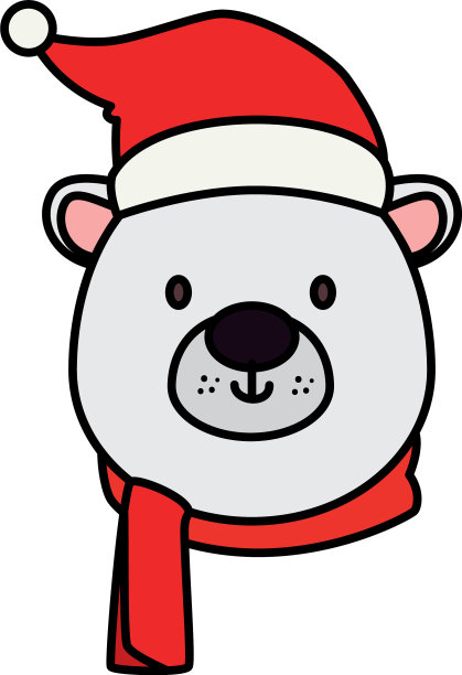 头可爱的小熊性格圣诞快乐图片下载