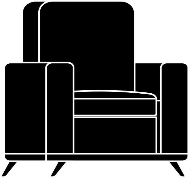 剪影家具舒适的沙发隔离图片下载