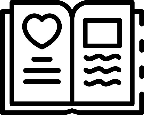 打开一个儿童日记的图标轮廓样式图片下载