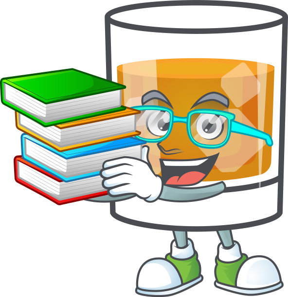 饮料冷威士忌卡通人物孤立图片下载