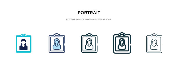 肖像图标有两种不同的颜色和风格图片下载