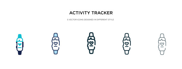 活动跟踪图标在不同的风格两图片下载