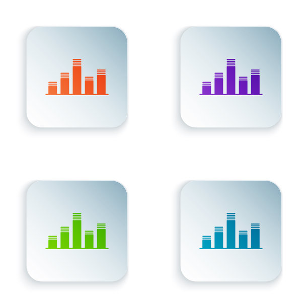 彩色音乐均衡器图标隔离在白色图片下载