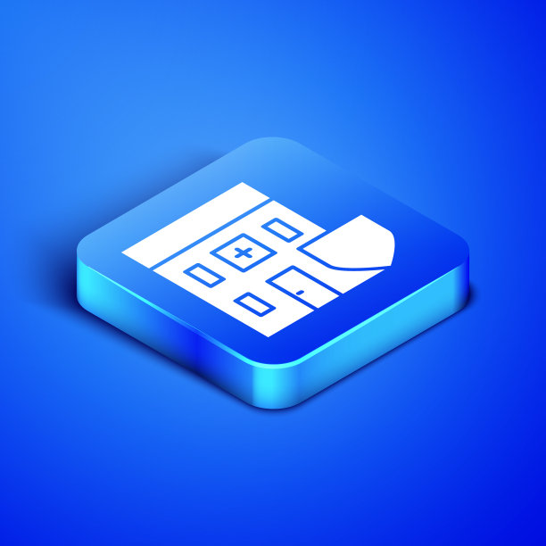 带盾牌的等距医疗大楼图片下载