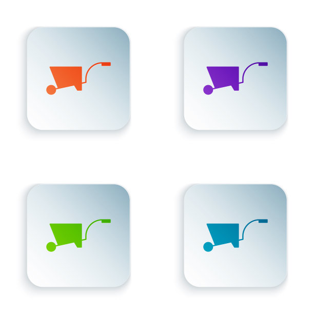 彩色手推车图标孤立在白色图片下载