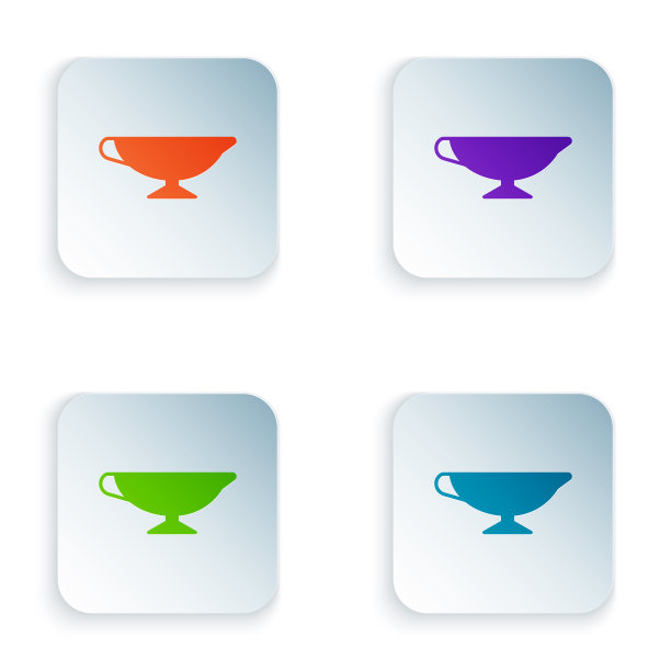 颜色酱船图标孤立在白色背景图片下载