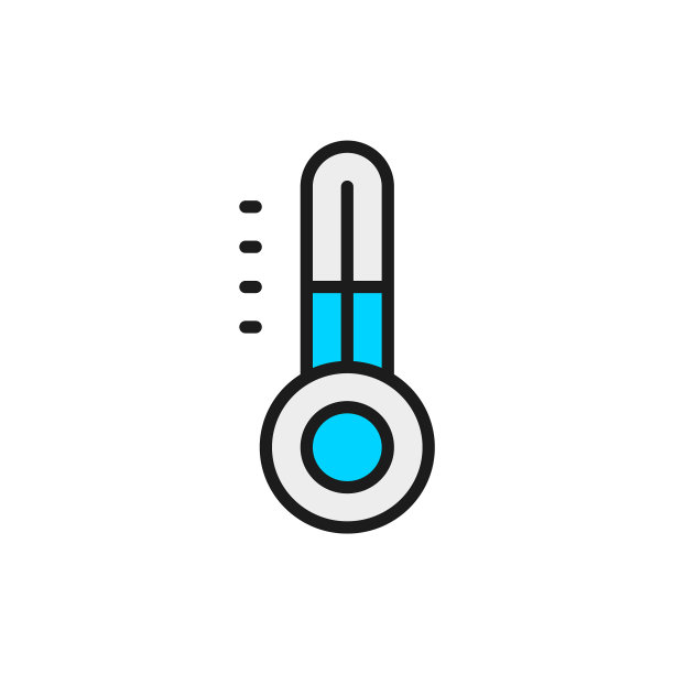 冰箱温度计单色线图标孤立图片下载