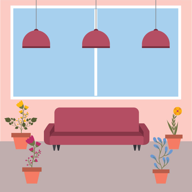 隔离室内植物盆栽设计图片下载