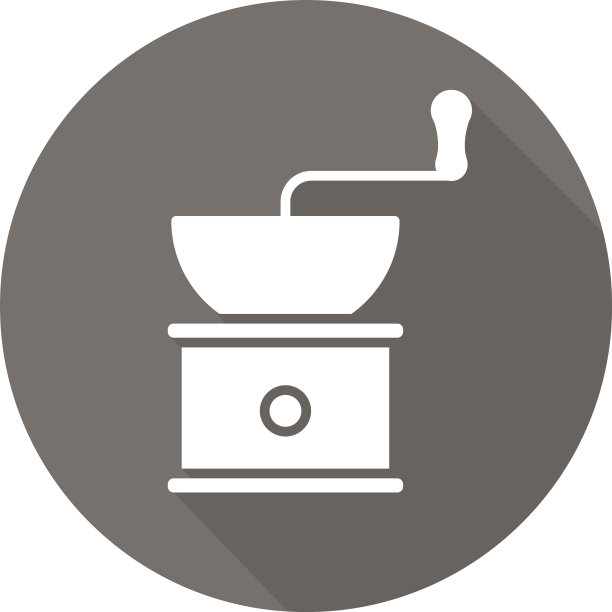 咖啡研磨机平面设计长影子图标图片下载