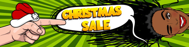 圣诞女波普艺术圣诞漫画背景图片下载