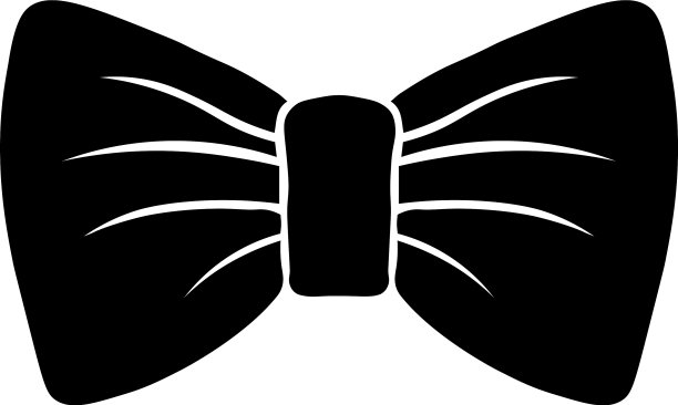 蝴蝶结黑色剪影图标和装饰孤立上图片下载