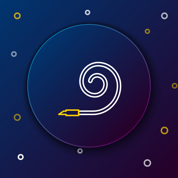 白色和黄色线生日派对喇叭图标图片下载