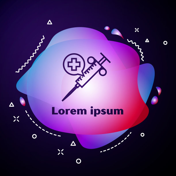 带有针形图标的紫色线医用注射器图片下载