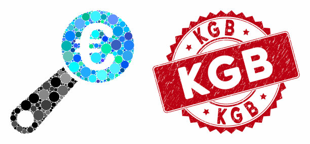 拼贴欧元审计与危难克格勃印章图片下载