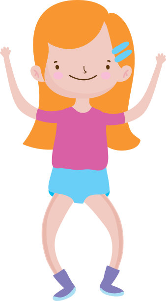 可爱的小女孩快乐的卡通人物图片下载