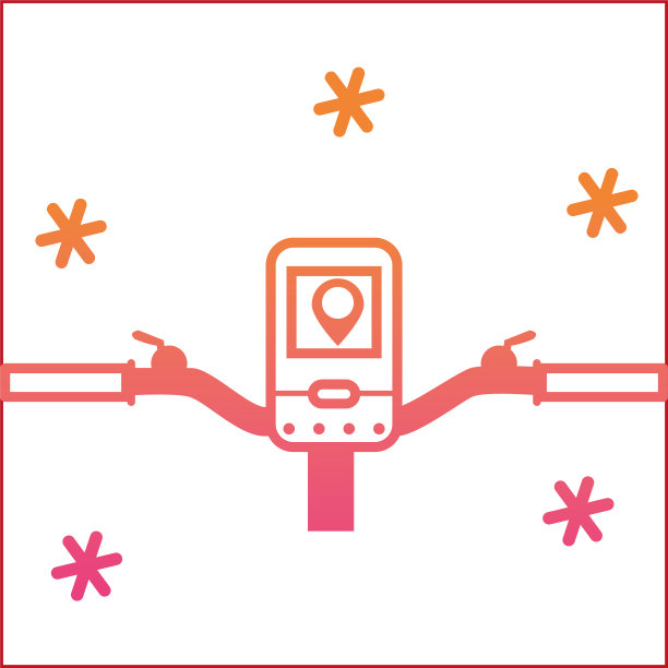 孤立循环手柄图标渐变设计图片下载