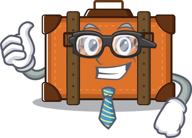 带吉祥物的卡通箱包商人图片下载