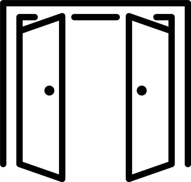 双开门外开图标轮廓样式图片下载