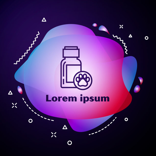 紫色线狗药瓶图标隔离上图片下载