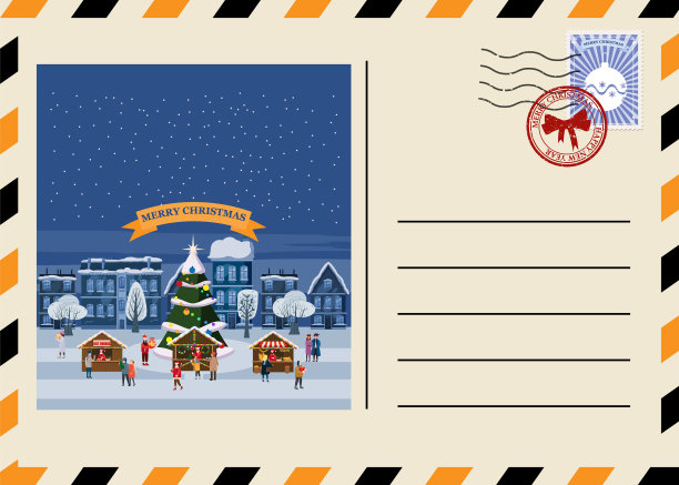 圣诞和新年明信片，邮票和图片下载