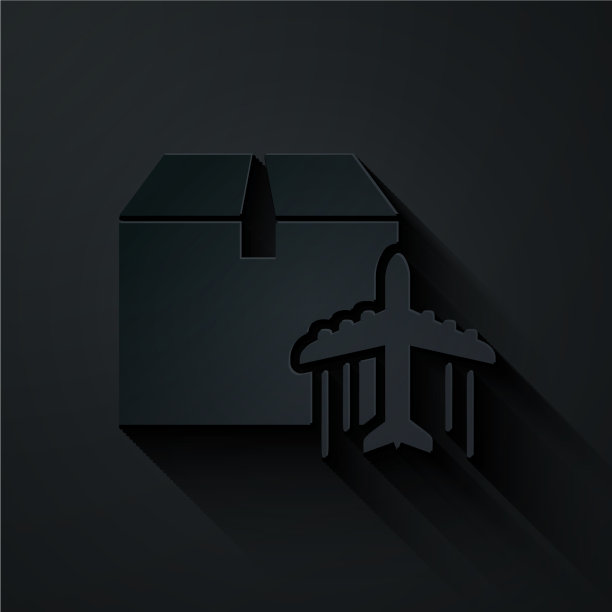 剪纸平面与纸盒图标隔离在一起图片下载