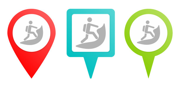 山人别针图标多色别针图标图片下载