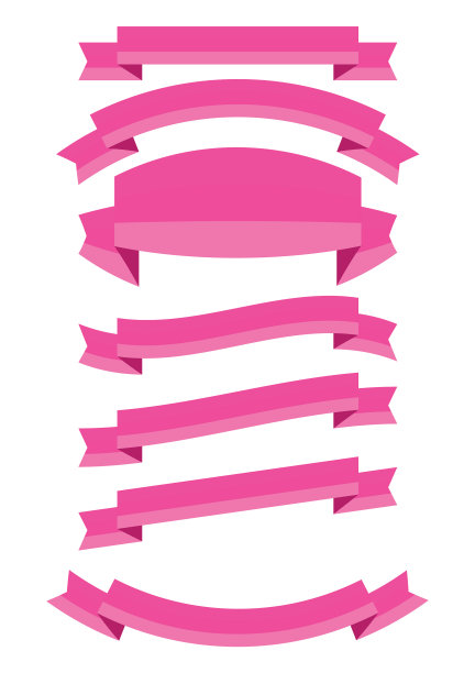 设置粉色丝带横幅图标图片下载