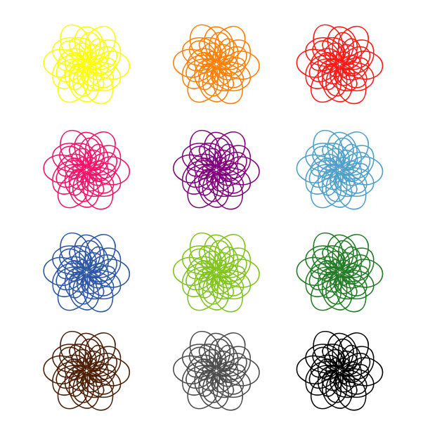 把彩色的花放在白色的背景上图片下载
