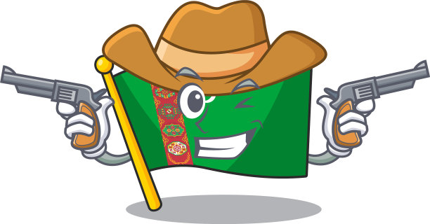 旗帜土库曼斯坦卡通人物作为一个牛仔图片下载