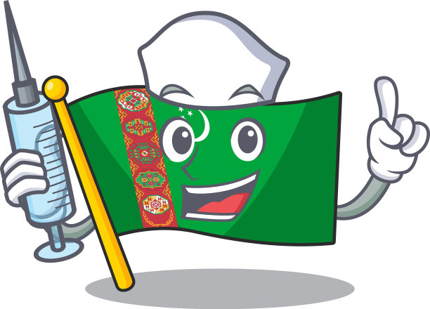 可爱的护士旗土库曼斯坦人物卡通图片下载