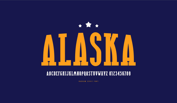 装饰窄衬线字体图片下载