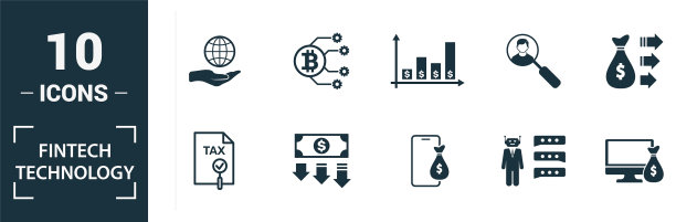金融科技图标集创意图片下载