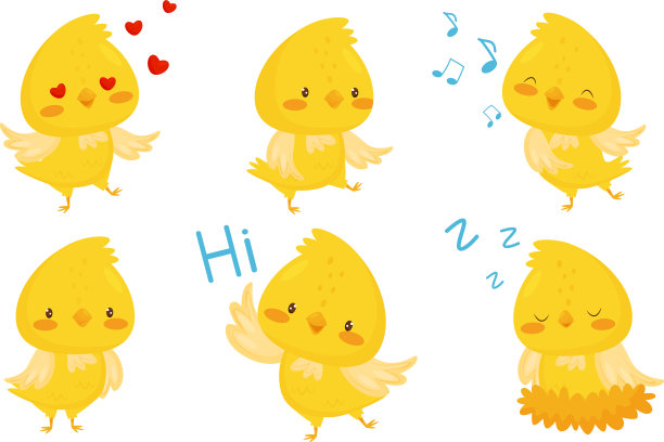 可爱的卡通人物小鸡，情感搞笑图片下载