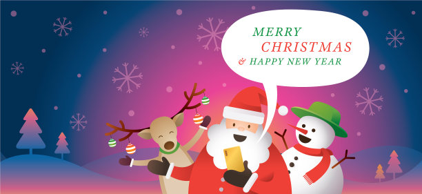 圣诞老人和朋友们用智能手机上网图片下载