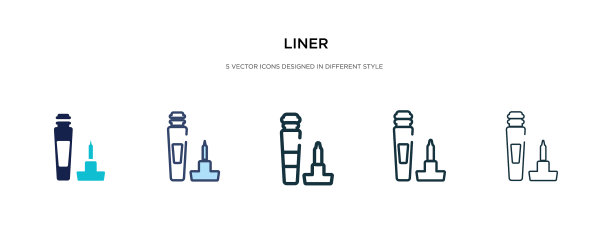 眼线图标有两种不同的颜色和风格图片下载