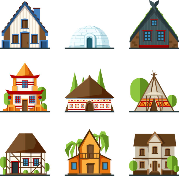 传统房屋印度亚洲乡村建筑图片下载