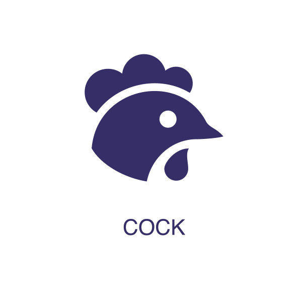 公鸡元素在平面简单风格上的白色图片下载