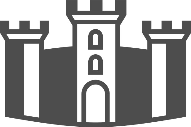 城堡标志设计模板抽象孤立图片下载