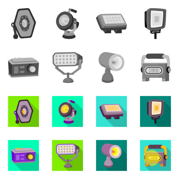 孤立物体灯光和剧场标志图片下载