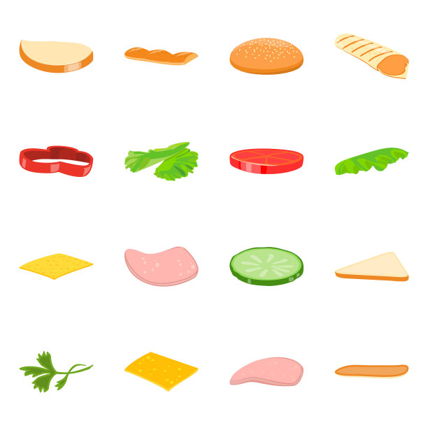 三明治和食物图标集图片下载